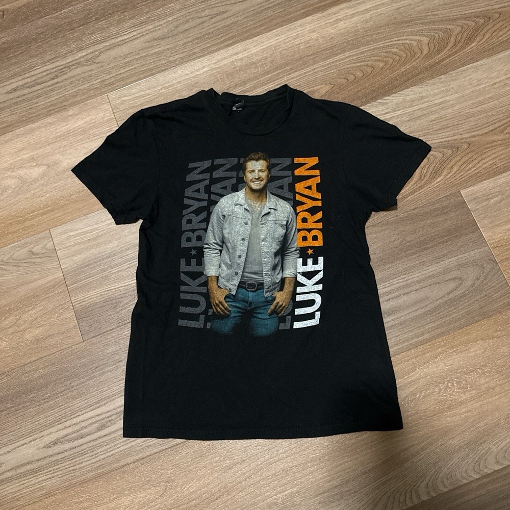 Luke Bryan T-Shirt Mens Small Black 2019 Tour Short Sleeve Double Sided Graphic